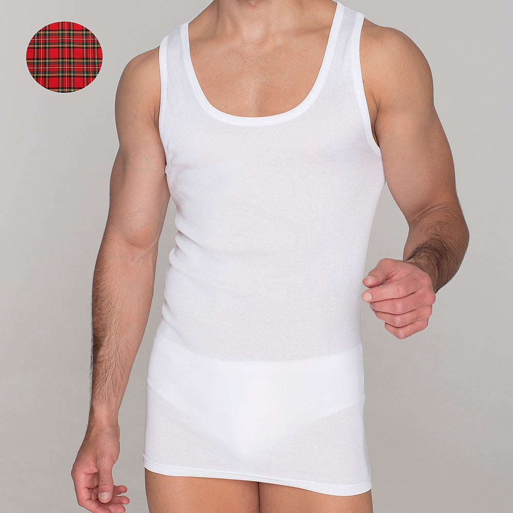 5237 CAMISETA TIRANTES HILO DE ESCOCIA. CALIDAD PREMIUM 000-Blanco