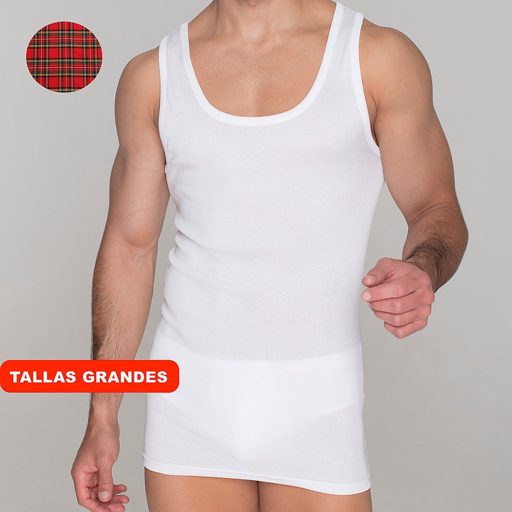 5237b CAMISETA TIRANTES HILO DE ESCOCIA. CALIDAD PREMIUM 000-Blanco