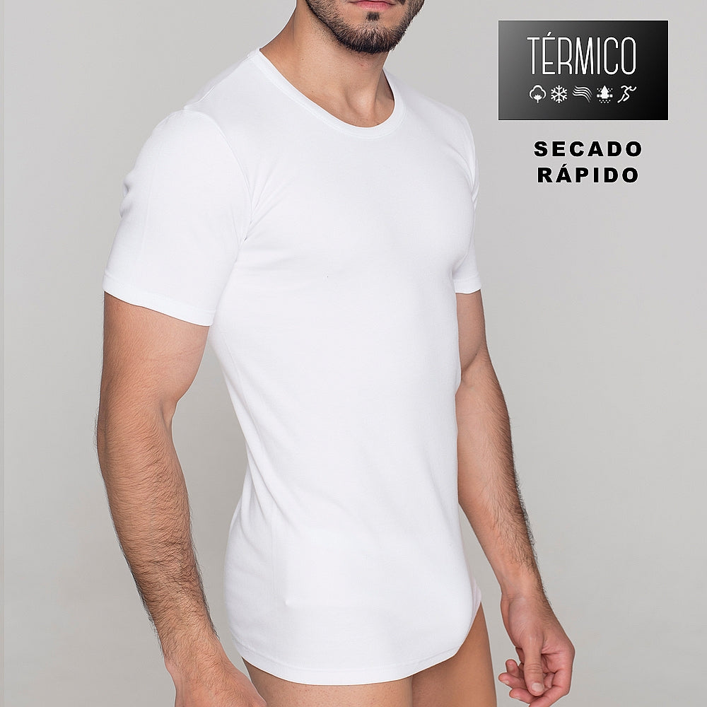 9261 CAMISETA MANGA CORTA AFELPADA TÉRMICA. SECADO RÁPIDO 000-Blanco