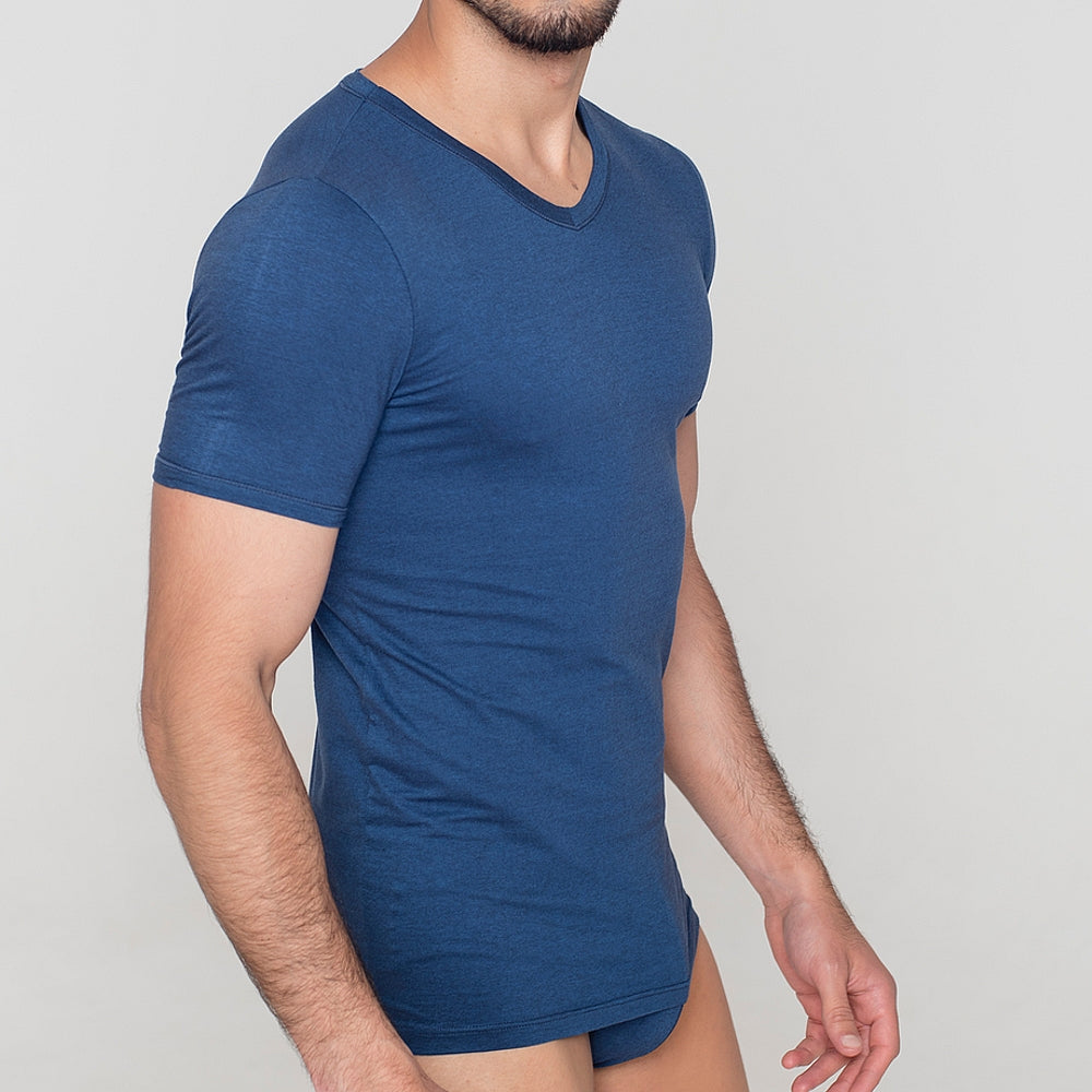 5245 CAMISETA MANGA CORTA SEGUNDA PIEL 293-Azul