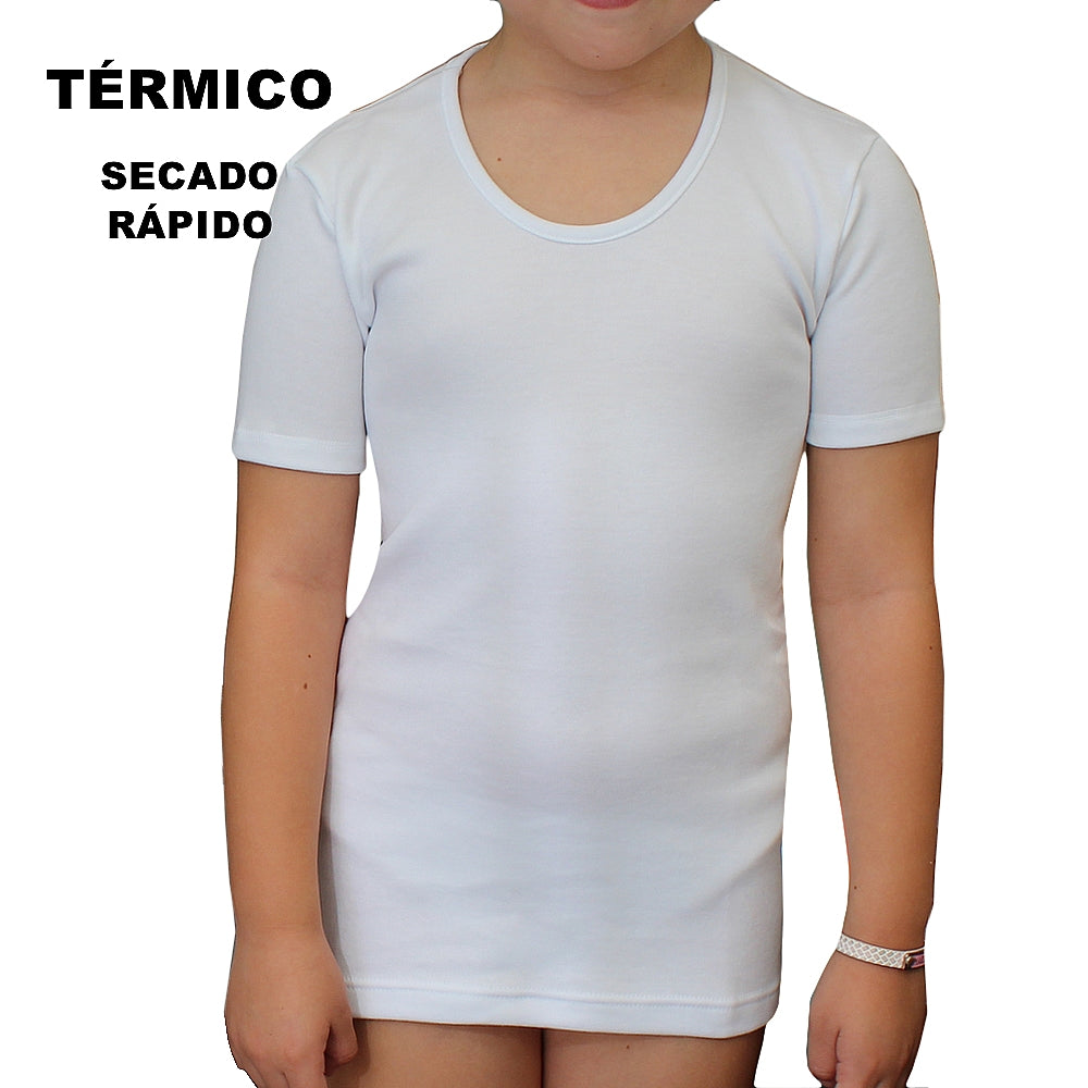 9813 CAMISETA MANGA CORTA TÉRMICA SECADO RÁPIDO NIÑA 000-Blanco