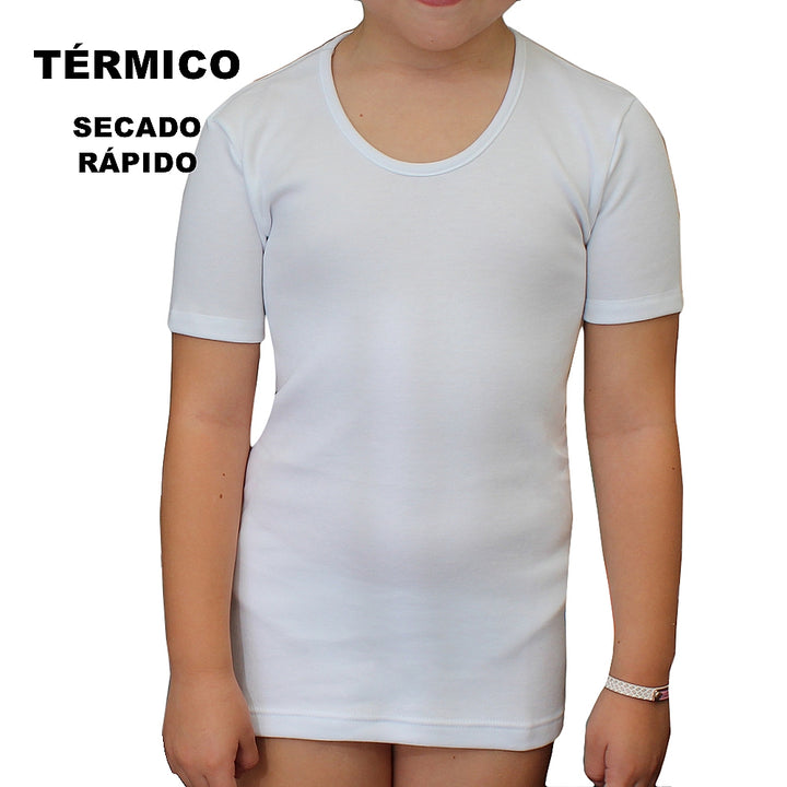 9813 CAMISETA MANGA CORTA TÉRMICA SECADO RÁPIDO NIÑA 000-Blanco