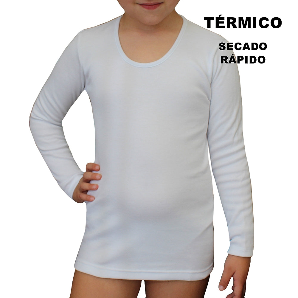 9814 CAMISETA MANGA LARGA TÉRMICA SECADO RÁPIDO NIÑA 000-Blanco