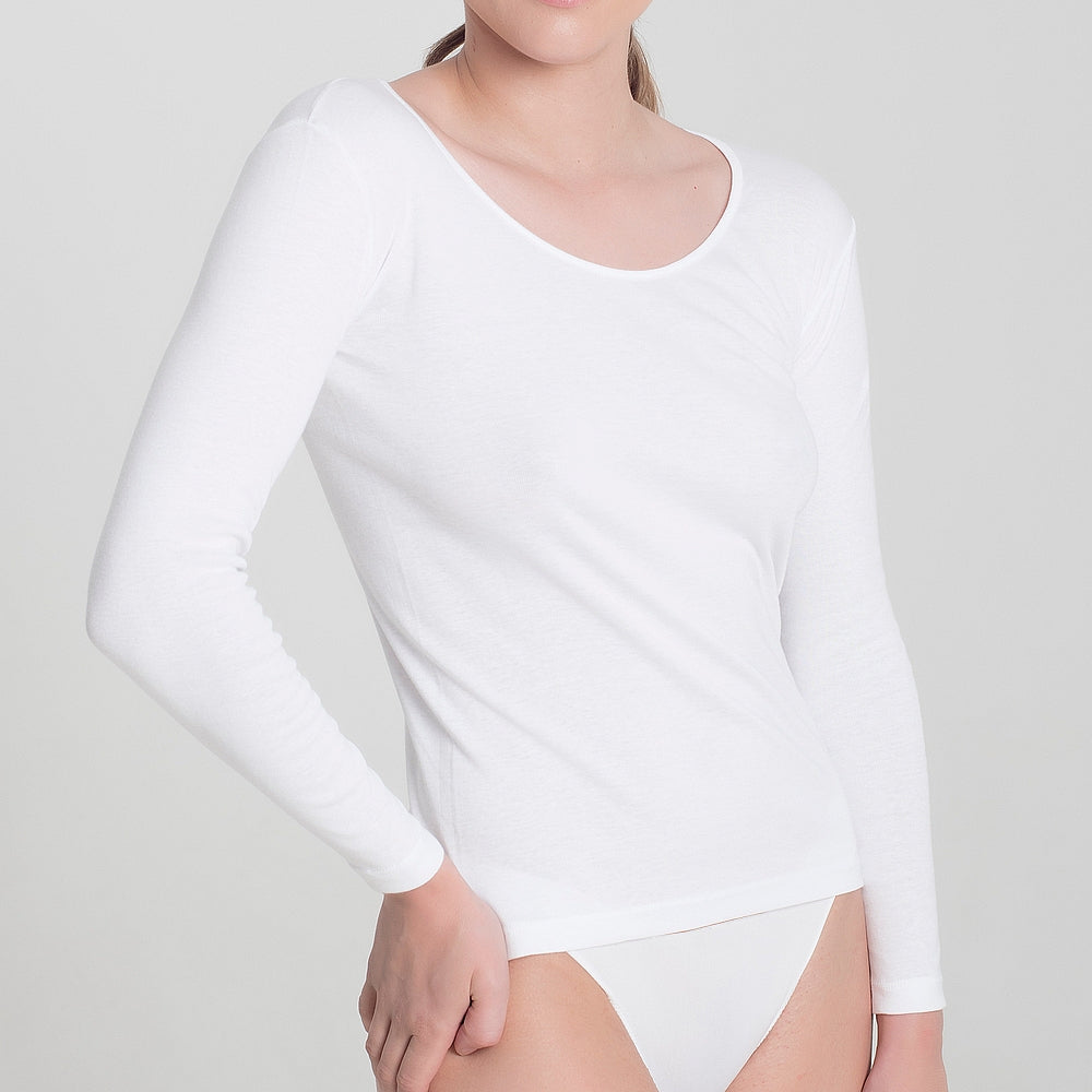5838 CAMISETA MANGA LARGA ANTI-ALÉRGICA 000-Blanco