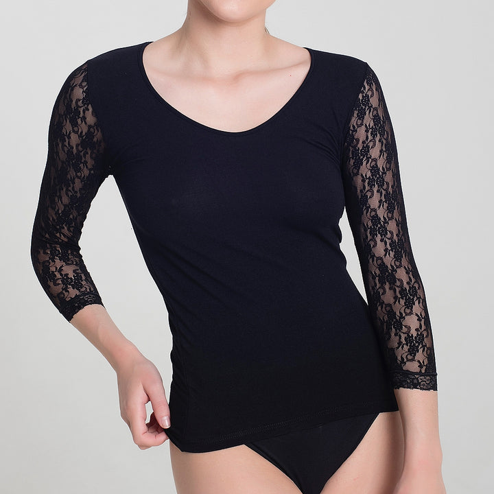 5878 CAMISETA MANGAS ENCAJE