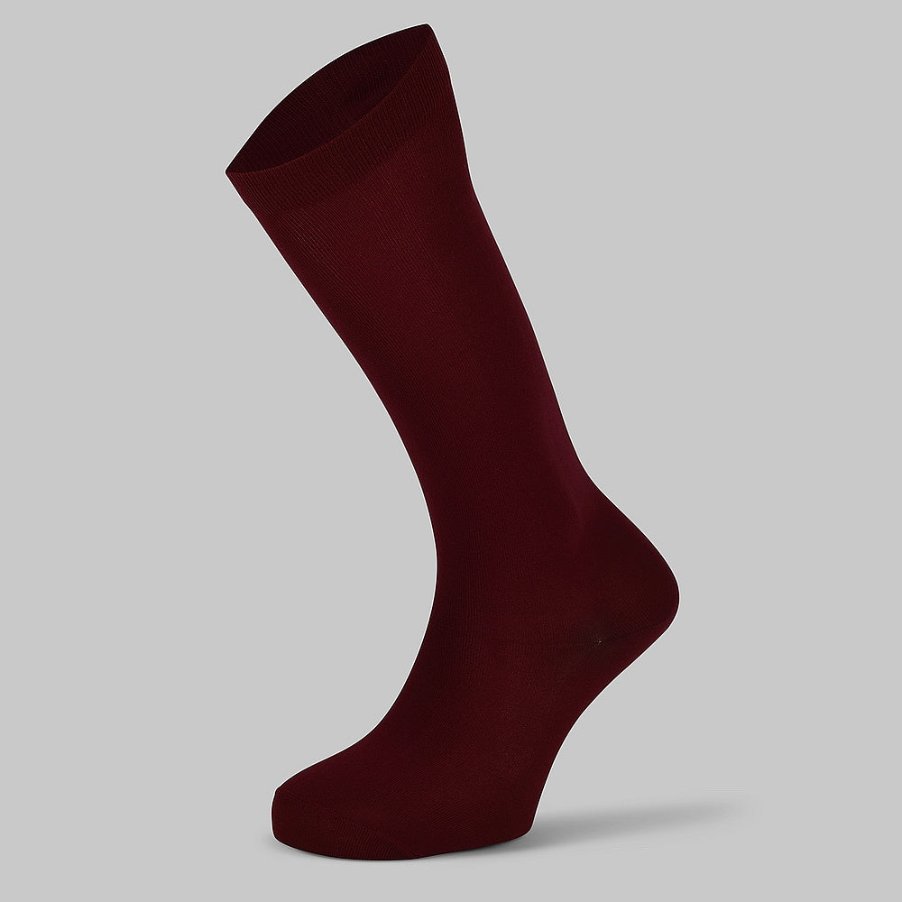 4441 CALCETINES ALTOS LISOS MICROFIBRA 789-Granate Única