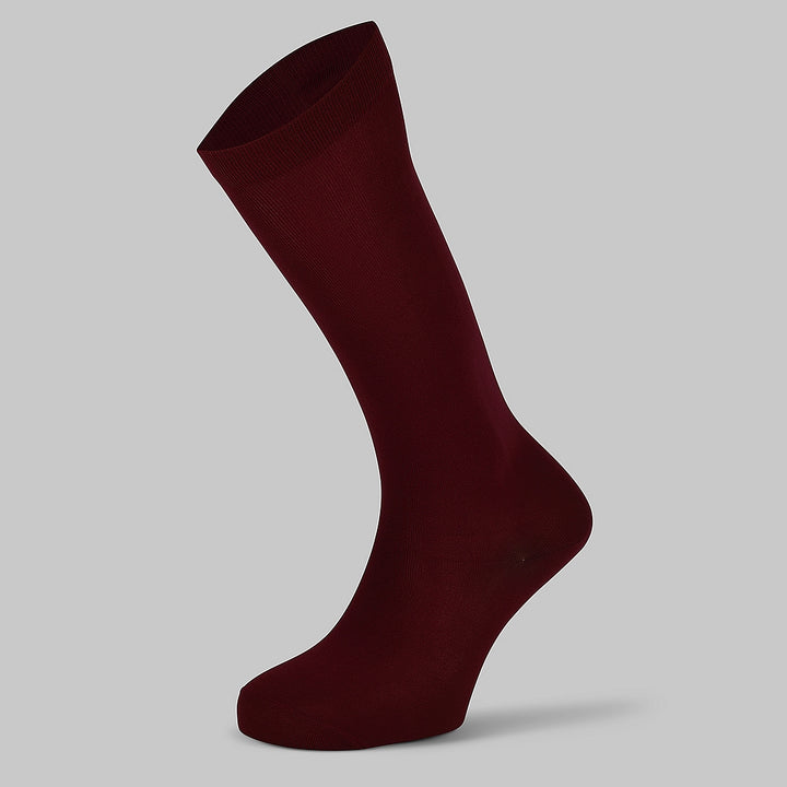 4441 CALCETINES ALTOS LISOS MICROFIBRA 789-Granate Única