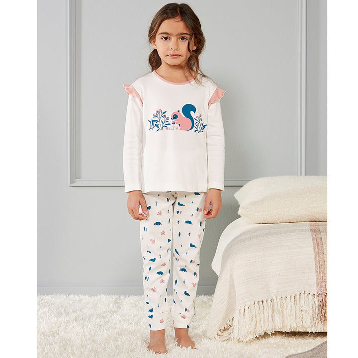 PIJAMA ALGODÓN AFELPADO ARDILLAS Y HOJAS Rosa 2