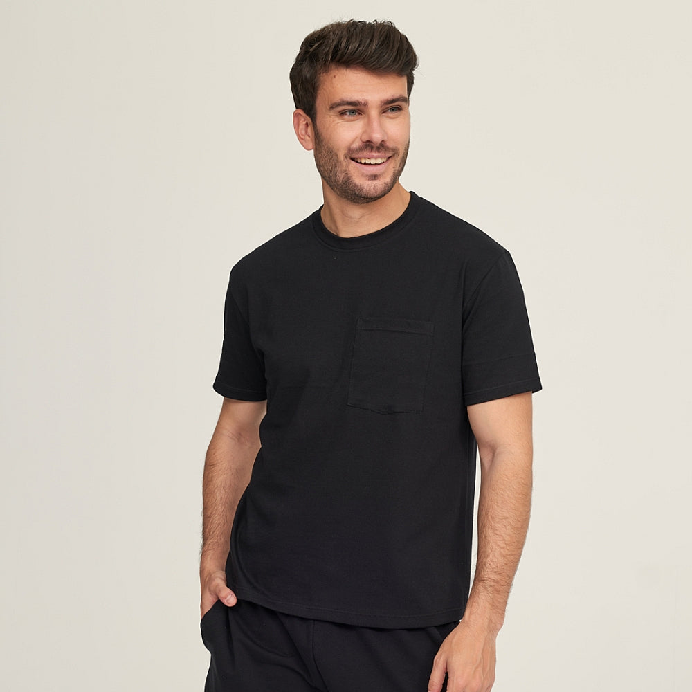 7335 CAMISETA MANGA CORTA CON BOLSILLO 009-Negro