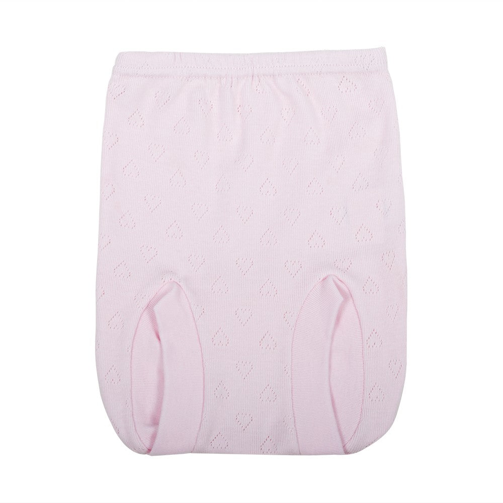 2302 CUBREPAÑAL ALGODÓN CORAZONES CON PUNTILLA BEBÉ 715-Rosa Pálido