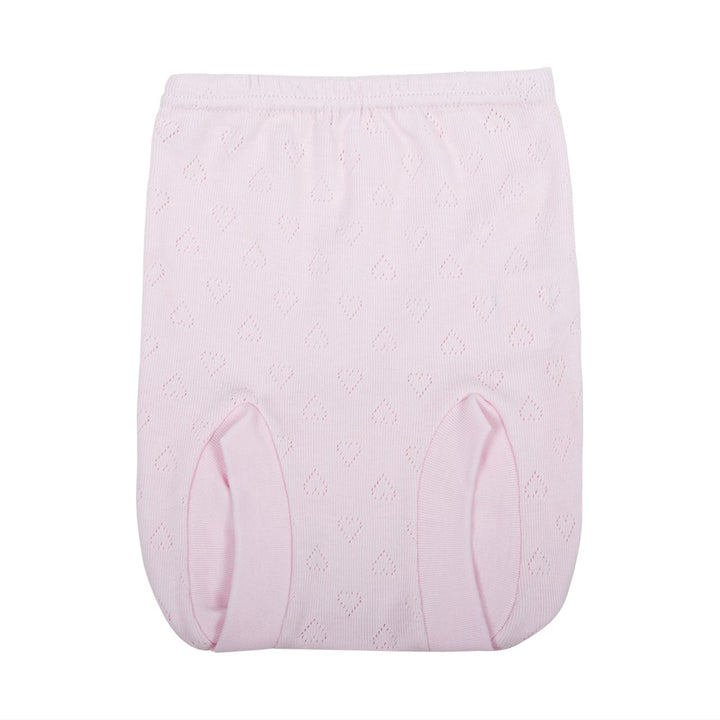 2302 CUBREPAÑAL ALGODÓN CORAZONES CON PUNTILLA BEBÉ 715-Rosa Pálido