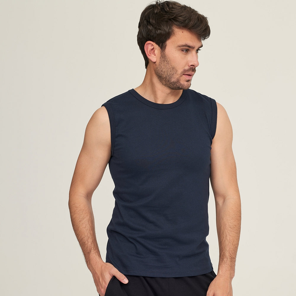 7565 CAMISETA SIN MANGAS NATURAL 039-Marino