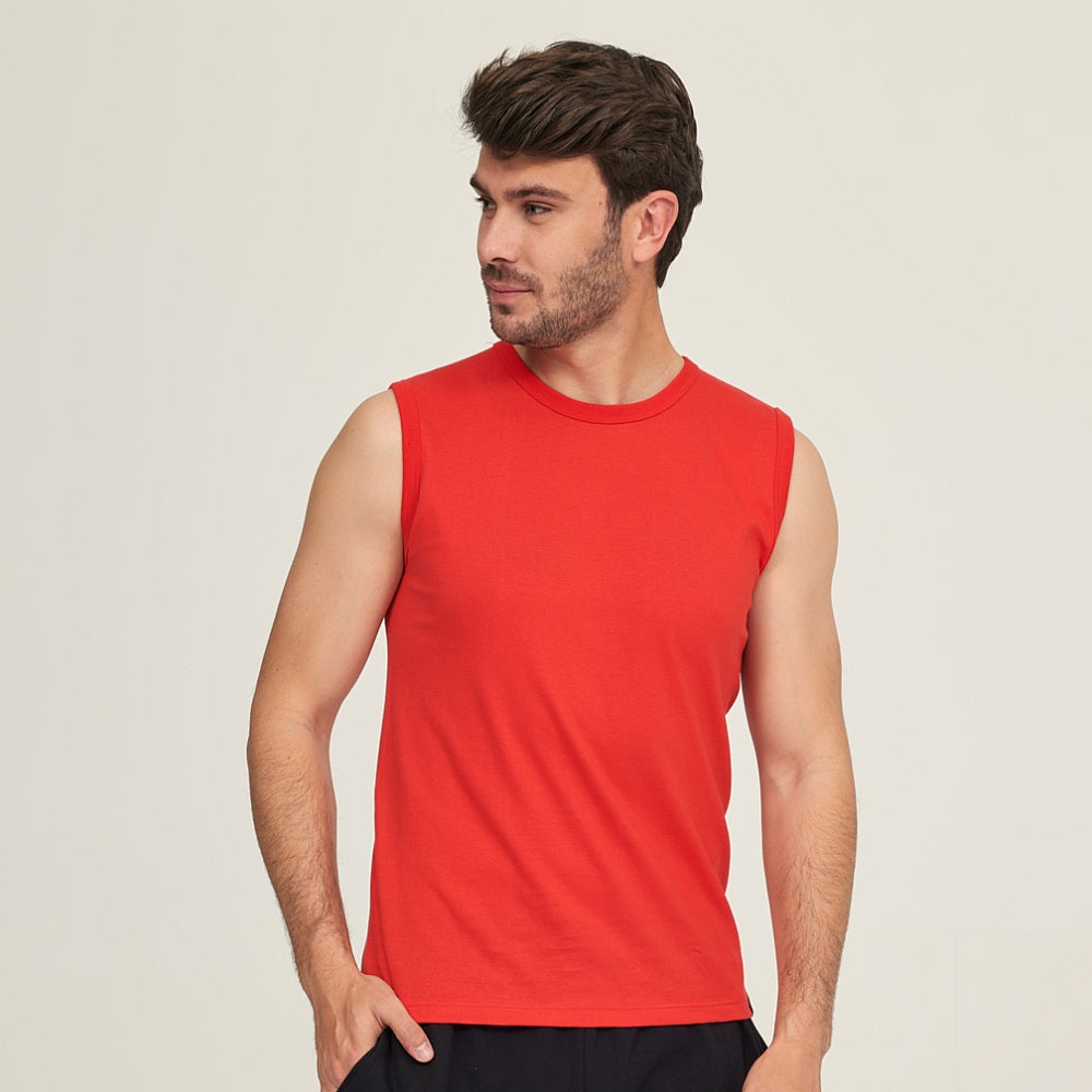 7565 CAMISETA SIN MANGAS NATURAL 076-Rojo