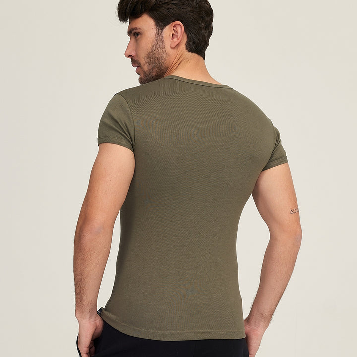 7562 CAMISETA MANGA CORTA CUELLO PICO