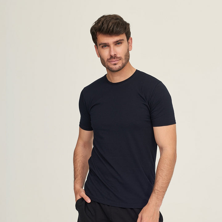 7516 CAMISETA MANGA CORTA TEJIDO FINO 036-Marino