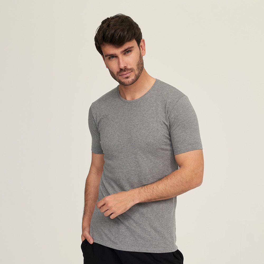 7516 CAMISETA MANGA CORTA TEJIDO FINO 129-Gris Vigoré