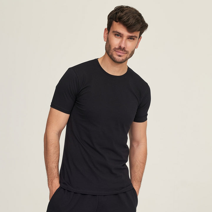 7516b CAMISETA MANGA CORTA TEJIDO FINO 009-Negro 2XL-64