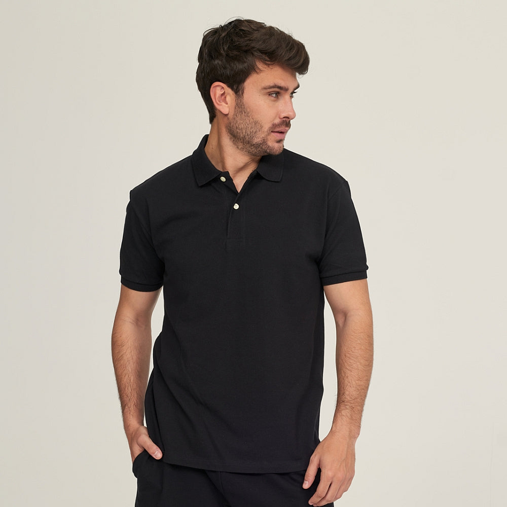 7291 POLO PIQUÉ CON PUÑO. CORTE HOLGADO 009-Negro