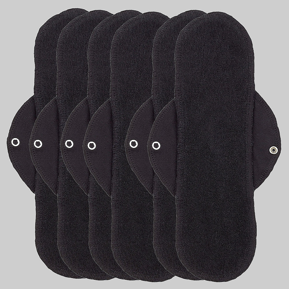 1600N PACK 6 UNIDADES SALVASLIPS DE ALGODÓN NEGRO 009-Negro Talla única