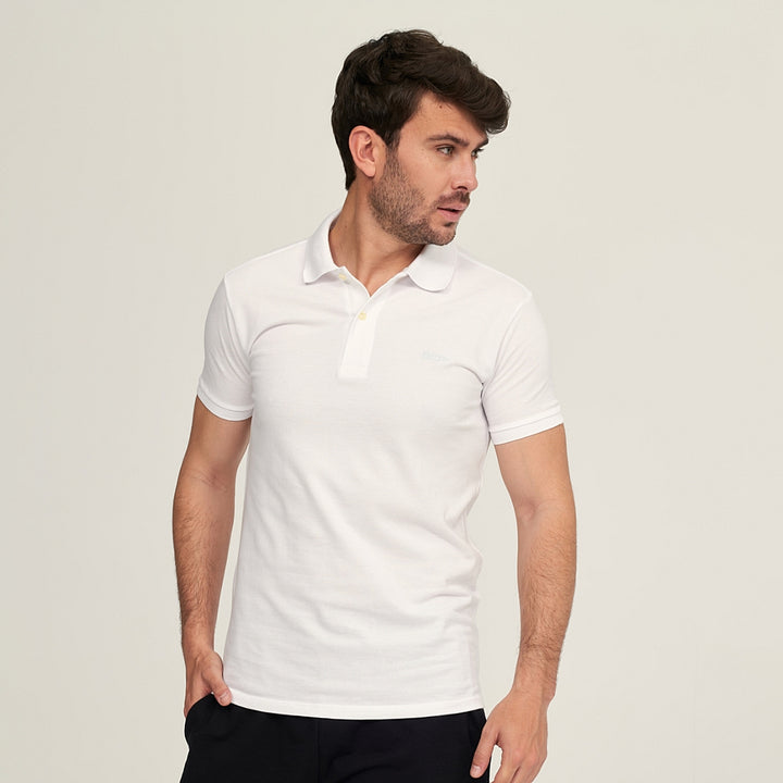 7589 POLO PIQUÉ CON PUÑO. CORTE AJUSTADO 000-Blanco