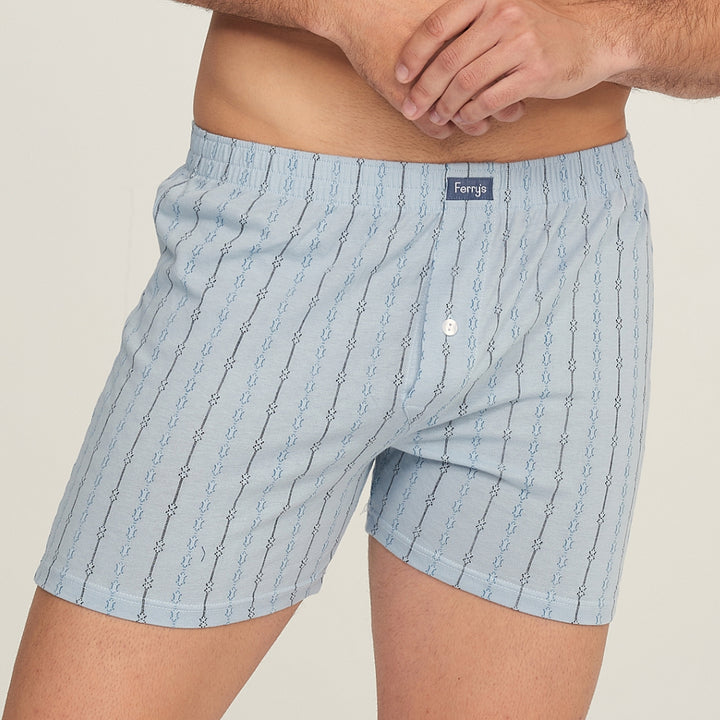 5010 BOXER ABIERTO CON BOTÓN BORDADO CADENAS 227-Azul