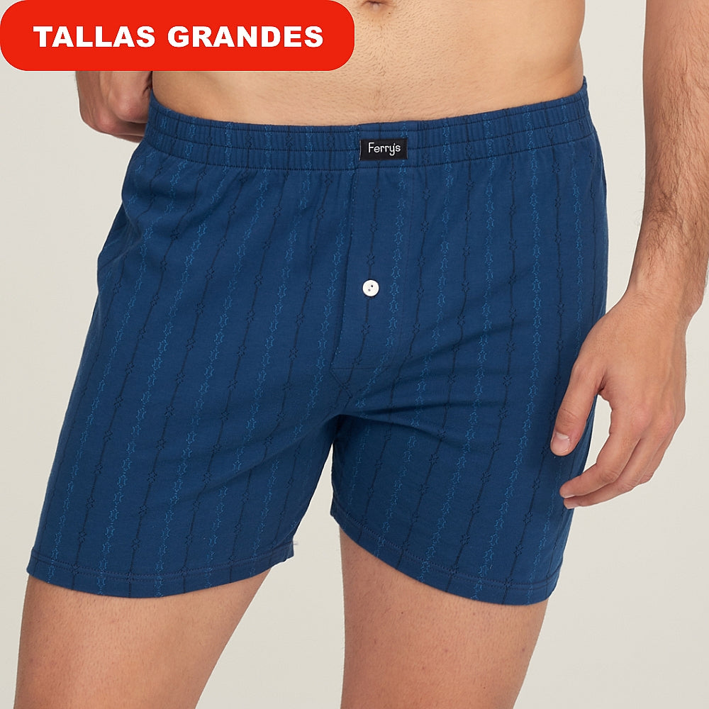 5010b BOXER ABIERTO CON BOTÓN BORDADO CADENAS 028-Marino 2XL-64