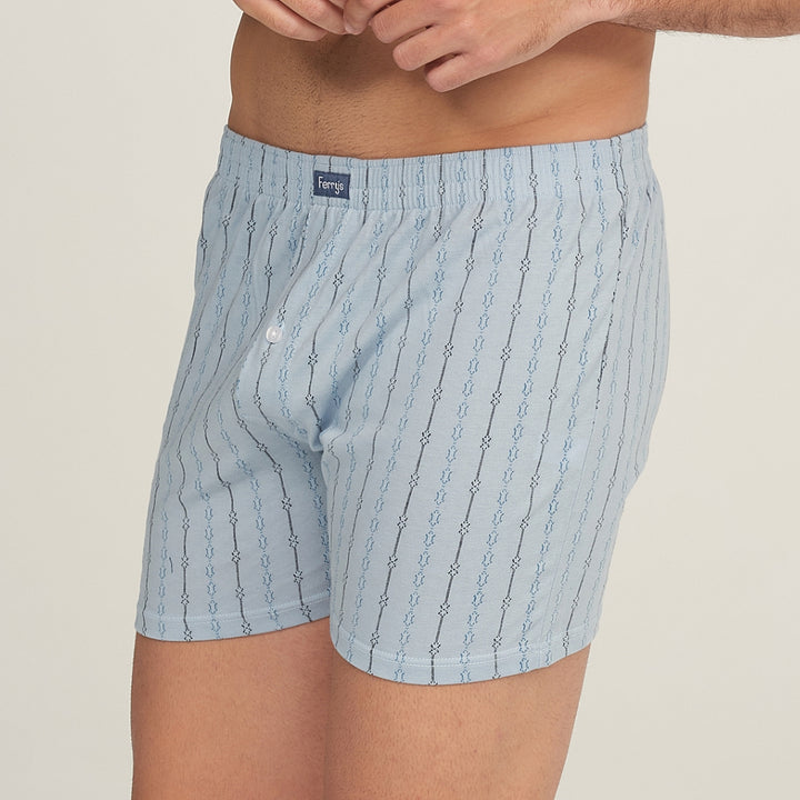 5010b BOXER ABIERTO CON BOTÓN BORDADO CADENAS