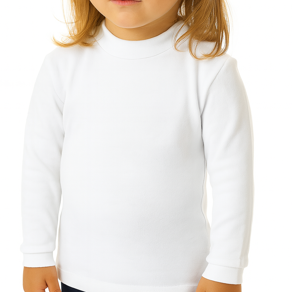 7086 CAMISETA MANGA LARGA SEMICISNE. APERTURA  LATERAL HASTA LA TALLA 3.