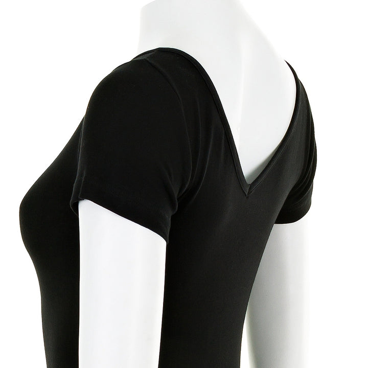 7825b CAMISETA MANGA CORTA CUELLO V DELANTE Y DETRÁS