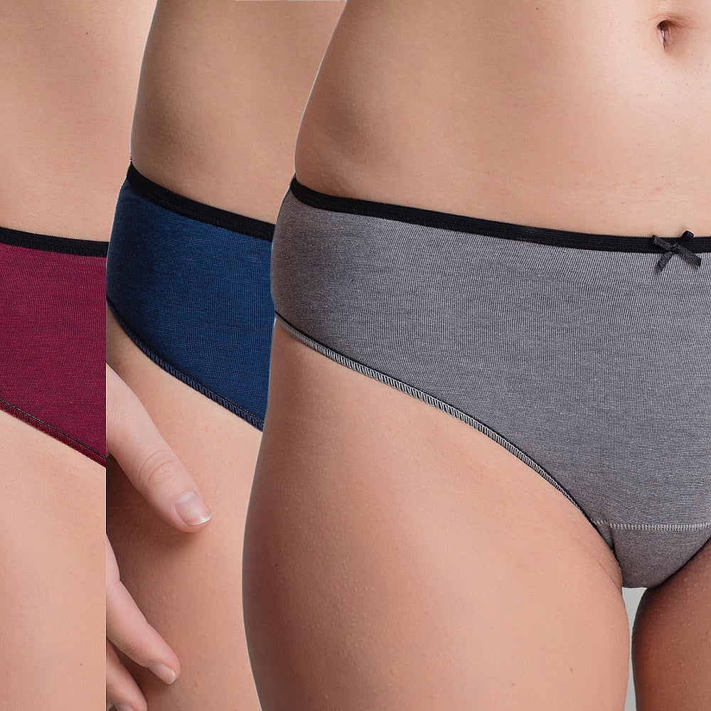 643 PACK 3 BIKINIS SEGUNDA PIEL Gris-Azul-Granate