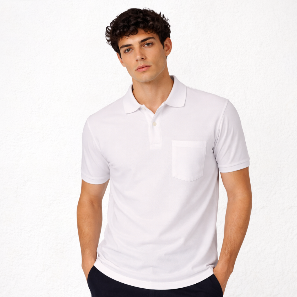 7290 POLO PIQUÉ CON PUÑO Y  BOLSILLO. CORTE HOLGADO