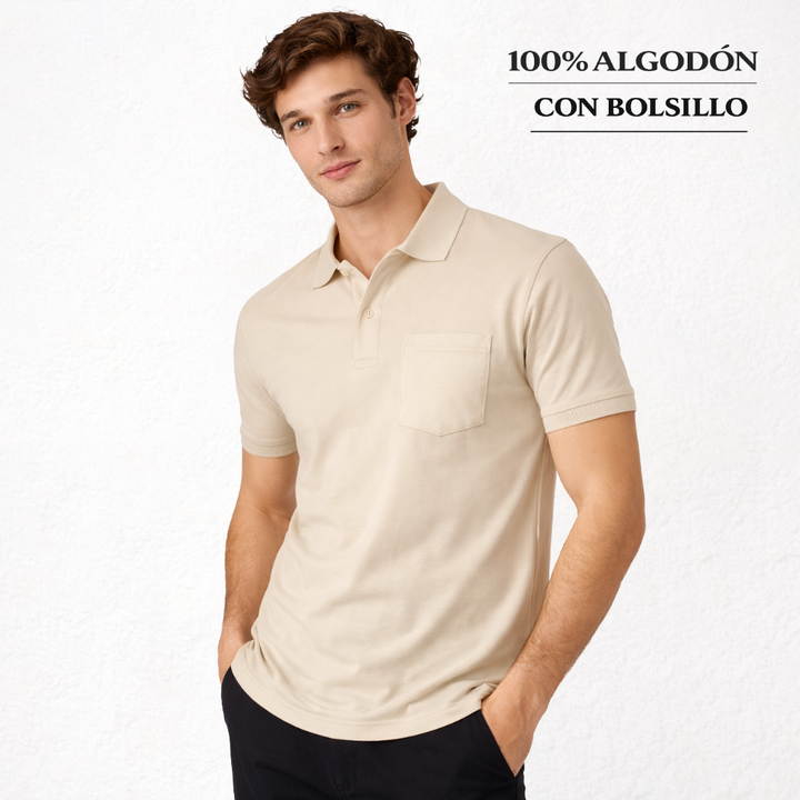 7290 POLO PIQUÉ CON PUÑO Y  BOLSILLO. CORTE HOLGADO