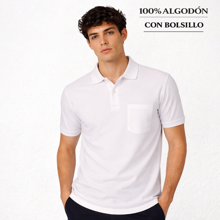 7290b POLO PIQUÉ CON PUÑO Y  BOLSILLO. CORTE HOLGADO