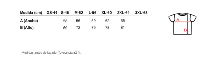 Medidas reales de 7335b SHORT-SLEEVED T-SHIRT WITH POCKET