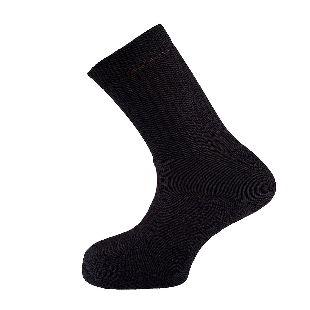 4346 CALCETÍN RIZO EN PIE Y CANALÉ EN CAÑA 009-Negro