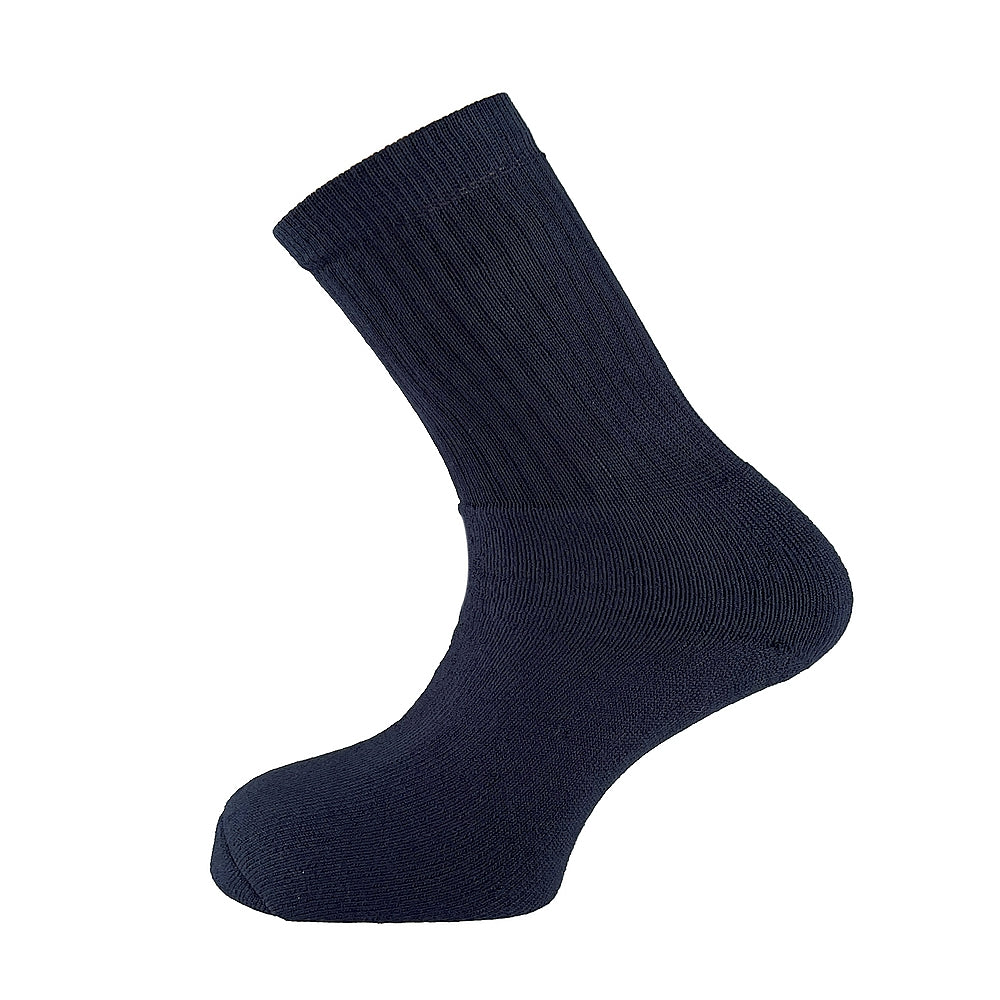 4346 CALCETÍN RIZO EN PIE Y CANALÉ EN CAÑA 039-Marino
