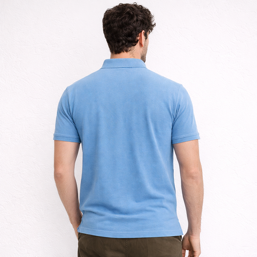 7588 PIQUÉ POLO SHIRT WITH STONEWASHED CUFF