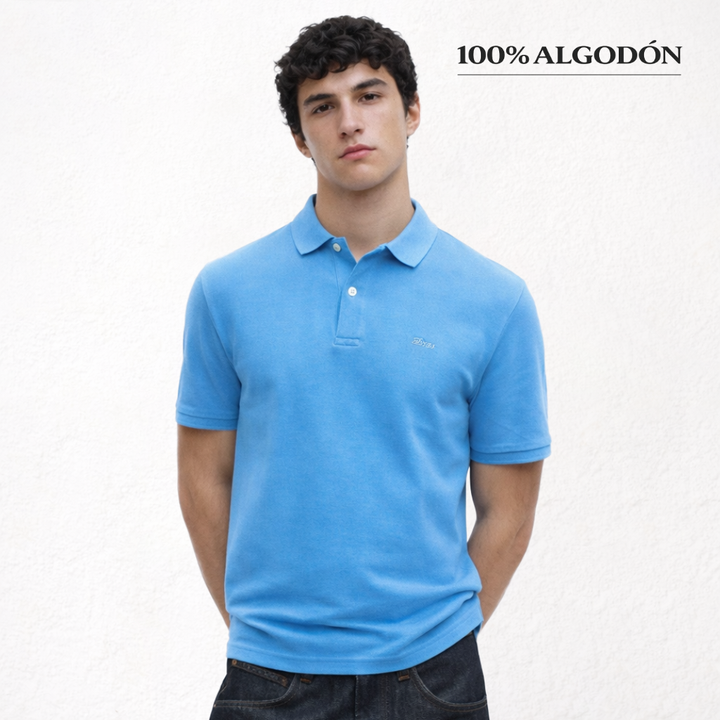 7588 PIQUÉ POLO SHIRT WITH STONEWASHED CUFF