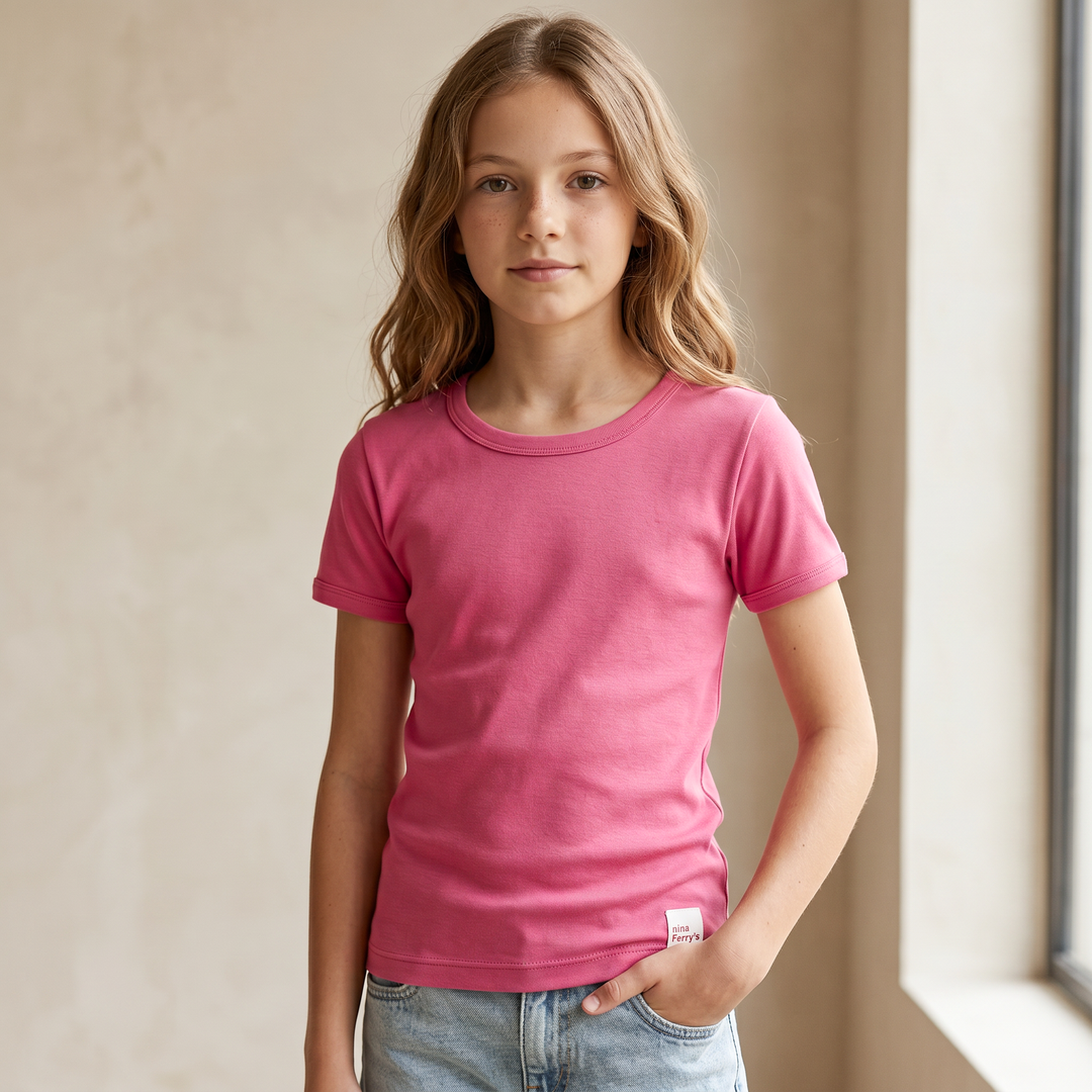 7600 CAMISETA MANGA CORTA - NIÑA - Nina Ferry's - 744 - Frambuesa - 10 - 7600010744000
