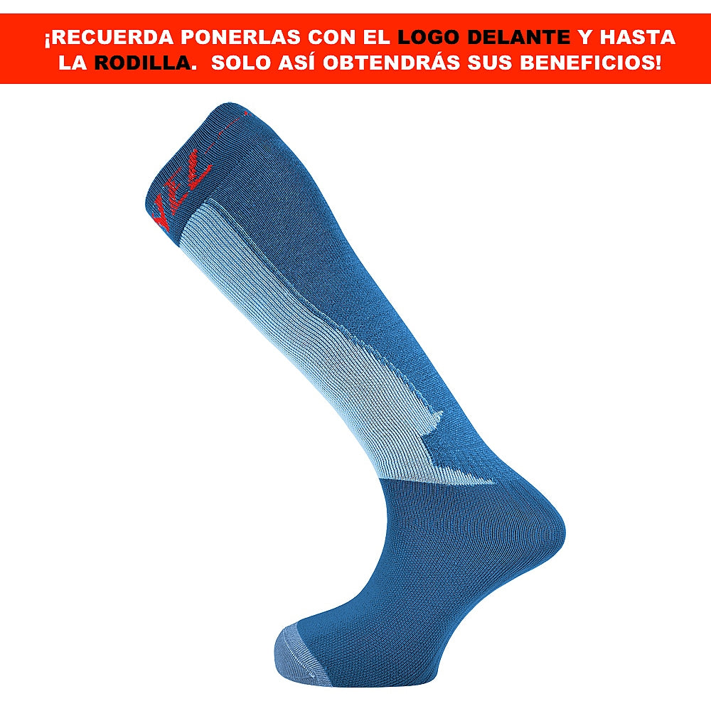 PRENEL - Medias Potenciadoras del Rendimiento con Energía Elástica - AZUL ÍNDIGO LOGO PRENEL 320-Azul Índigo