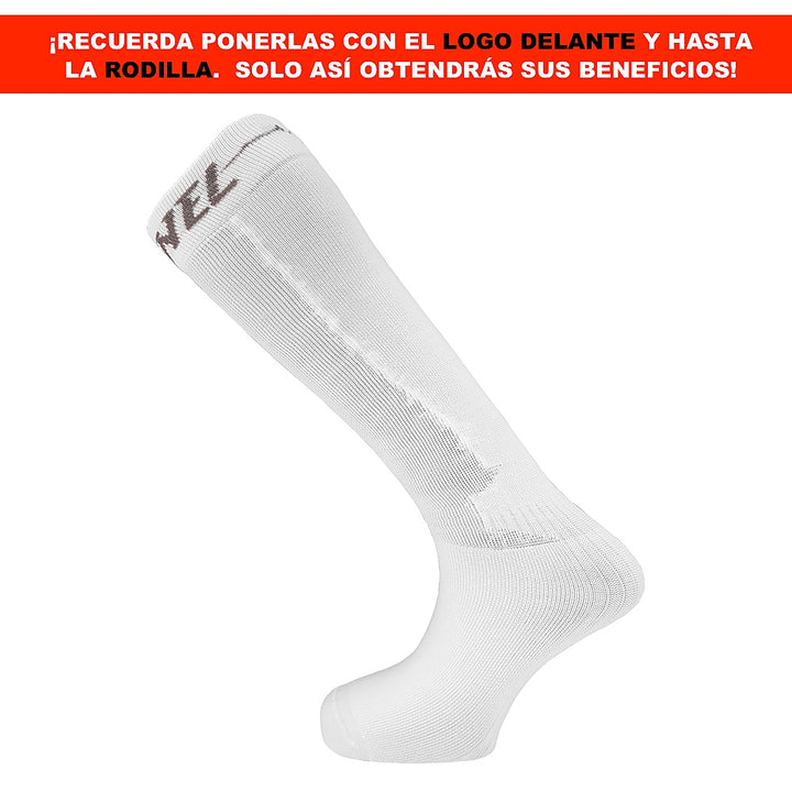 PRENEL - Medias Potenciadoras del Rendimiento con Energía Elástica - BLANCA LOGO PRENEL 000-Blanco