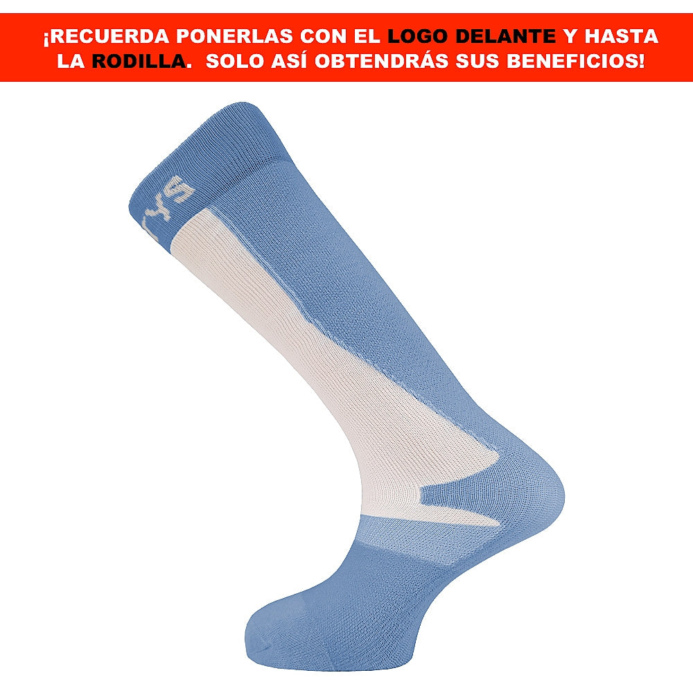 PRENEL - Medias Potenciadoras del Rendimiento con Energía Elástica - CELESTE LOGO FERRY'S 225-Celeste Medio