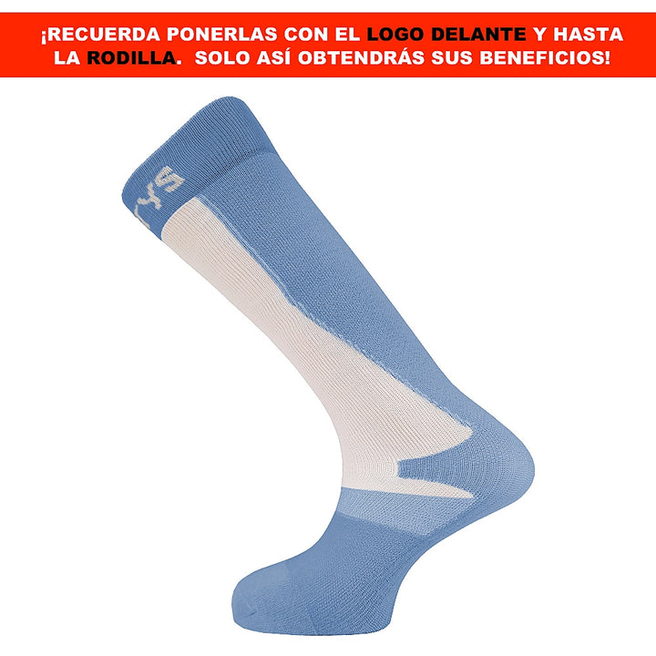 PRENEL - Medias Potenciadoras del Rendimiento con Energía Elástica - CELESTE LOGO FERRY'S 225-Celeste Medio