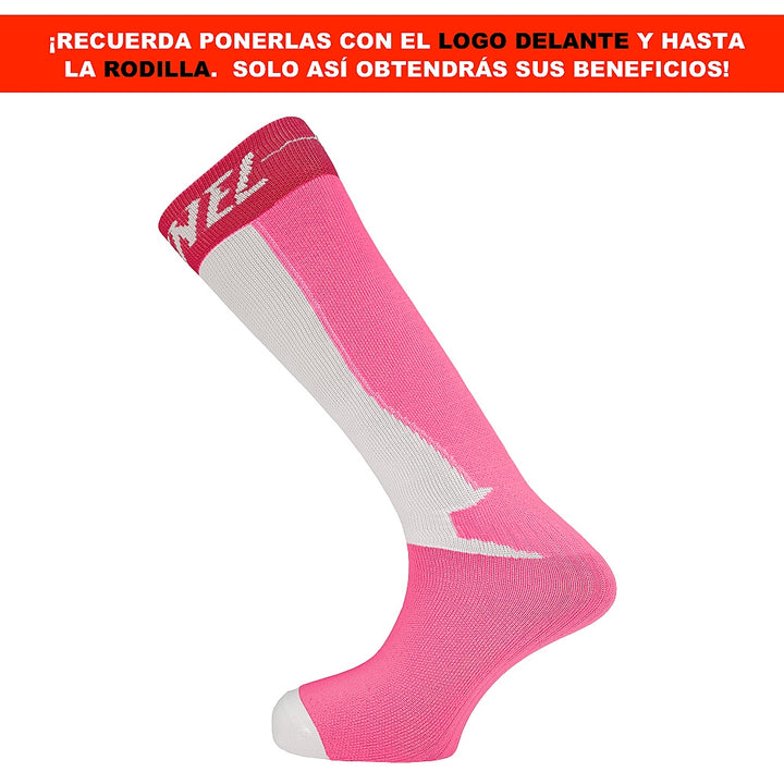 PRENEL - Medias Potenciadoras del Rendimiento con Energía Elástica - ROSA LOGO PRENEL 707-Rosa Flúor
