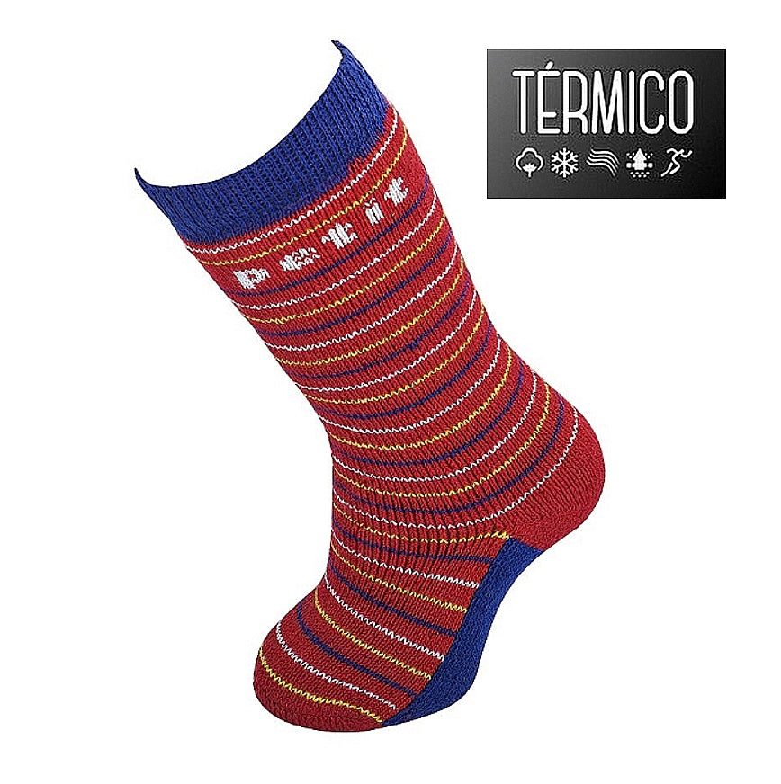 4799 CALCETÍN ALTO PETIT RAYAS 076-Rojo 25-27