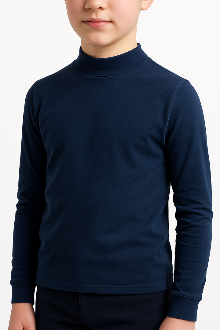 7747 CAMISETA SEMICISNE MANGA LARGA AFELPADA TÉRMICA UNISEX