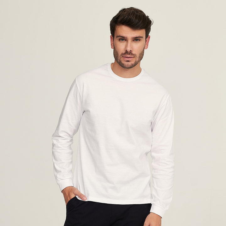 7354 CAMISETA MANGA LARGA BÁSICA 000-Blanco