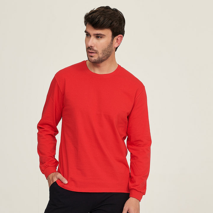 7354 CAMISETA MANGA LARGA BÁSICA 076-Rojo
