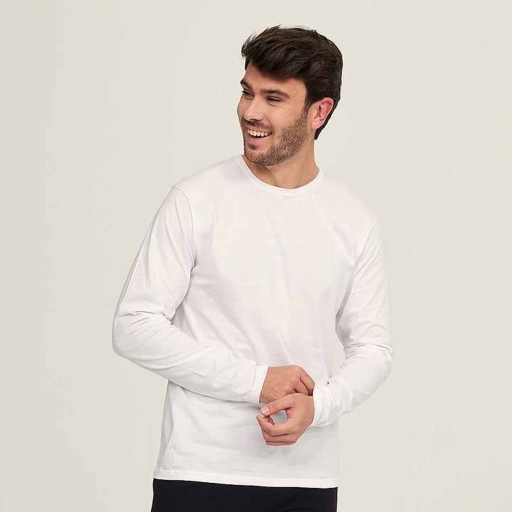 7355 CAMISETA MANGA LARGA FINA 000-Blanco