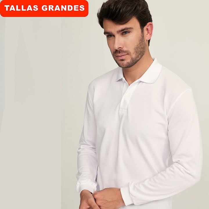 7358b POLO PIQUÉ MANGA LARGA CON PUÑO 000-Blanco 2XL-64